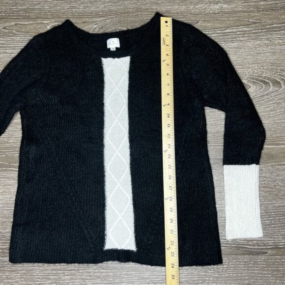 Dressbarn Womens Black & White Sweater Medium Acrylic/Nylon Blend - Picture 9 of 11